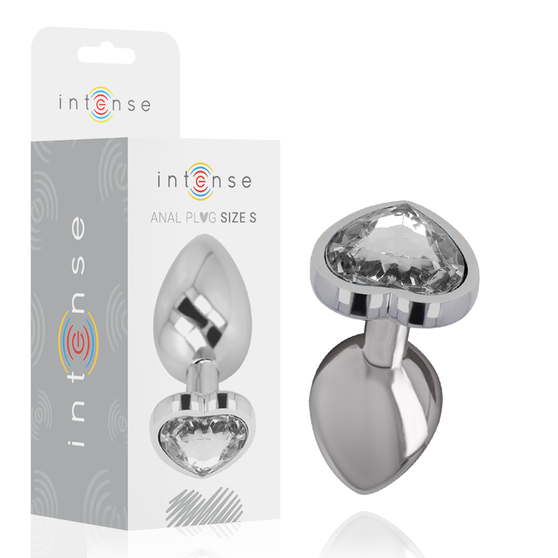 INTENSO - PLUG ANAL DE METAL DE ALUMINIO CORAZÓN BLANCO TAMAÑO S