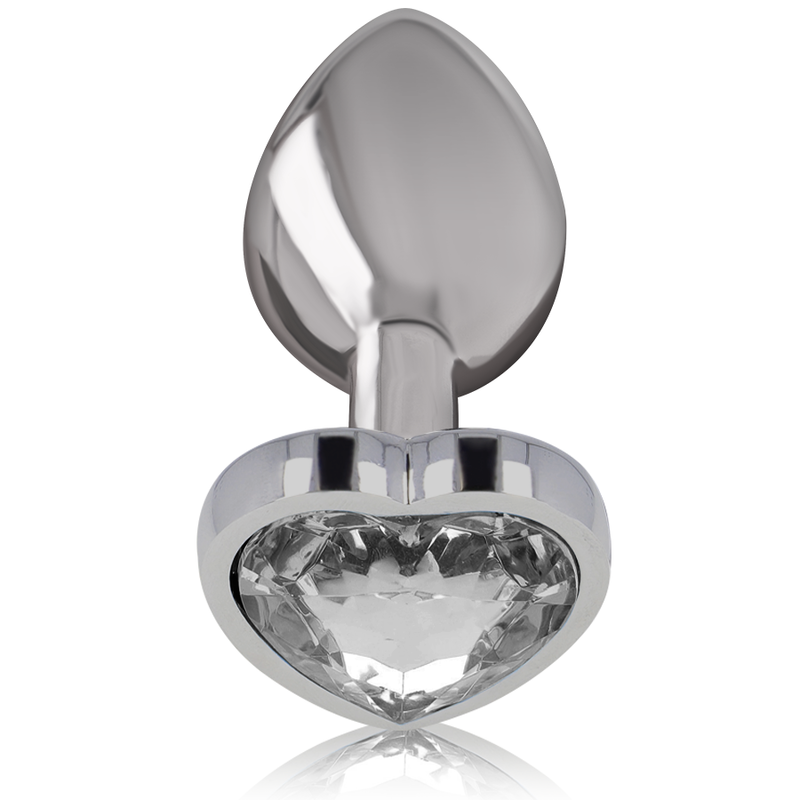 INTENSO - PLUG ANAL DE METAL DE ALUMINIO CORAZÓN BLANCO TAMAÑO S