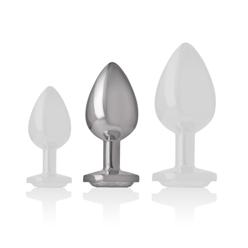 INTENSE - PLUG ANAL DE ALUMINIO METAL CORAZÓN BLANCO TALLA M