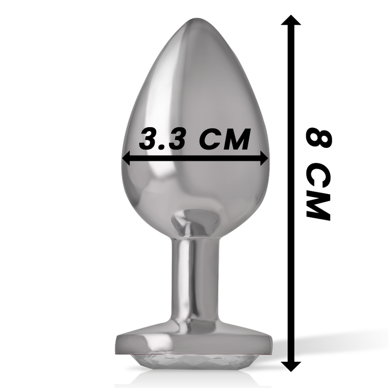 INTENSE - PLUG ANAL DE ALUMINIO METAL CORAZÓN BLANCO TALLA M
