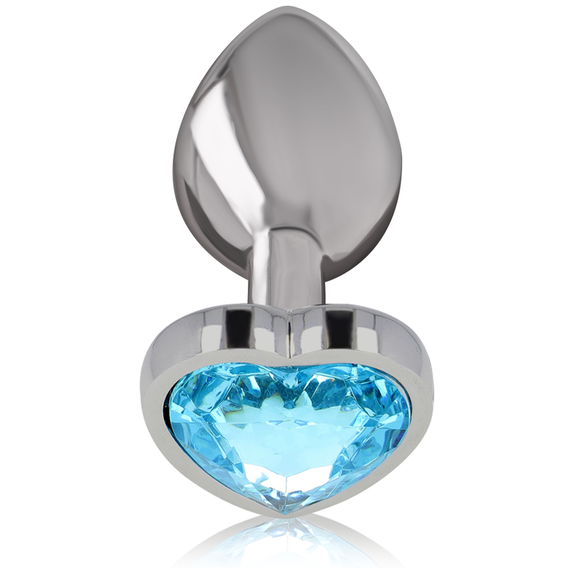 INTENSE - PLUG ANAL DE ALUMINIO Y METAL CORAZÓN AZUL TALLA S
