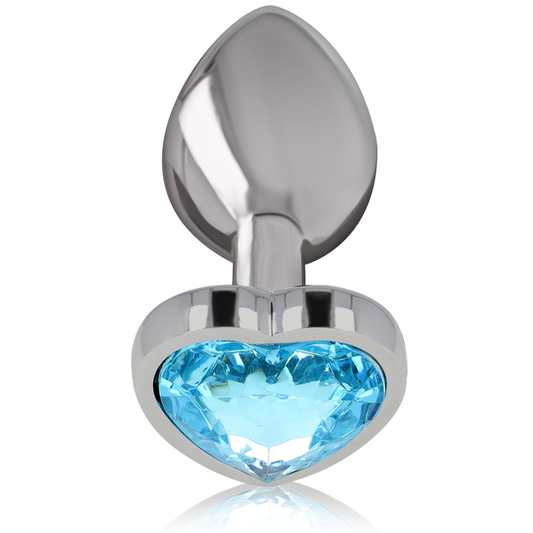 INTENSE - PLUG ANAL DE ALUMINIO Y METAL CORAZÓN AZUL TALLA L