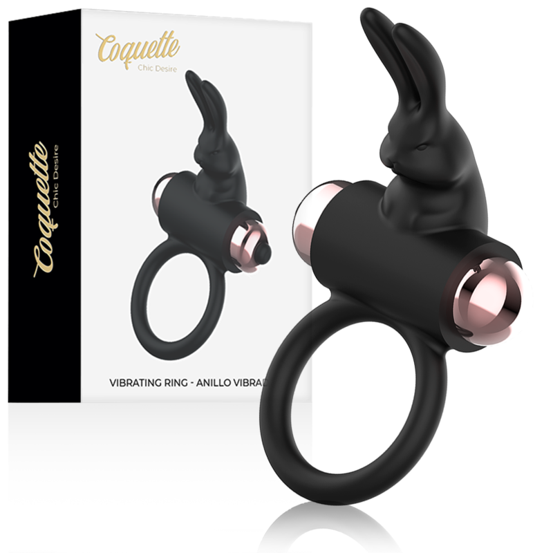 COQUETTE CHIC DESIRE - ANILLO PARA EL PENE CON VIBRADOR NEGRO/DORADO