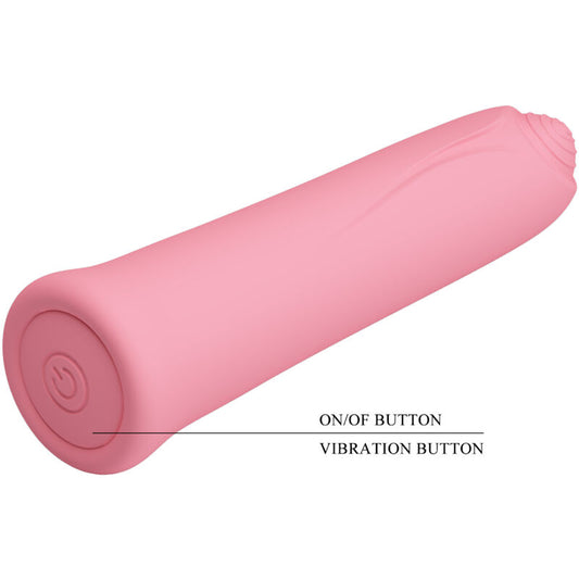 PRETTY LOVE - VIBRADOR MINI SUPER POWER CURTIS 12 VIBRACIONES DE SILICONA ROSA