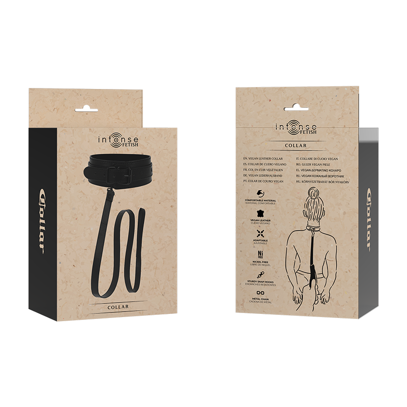 INTENSE - COLLIER FÉTICHISME EN CUIR VEGAN