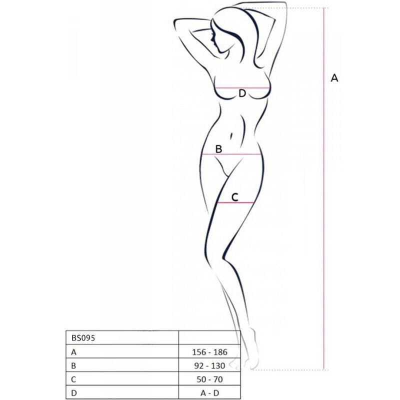 PASIÓN - BS095 BODYSTOCKING NEGRO TALLA ÚNICA