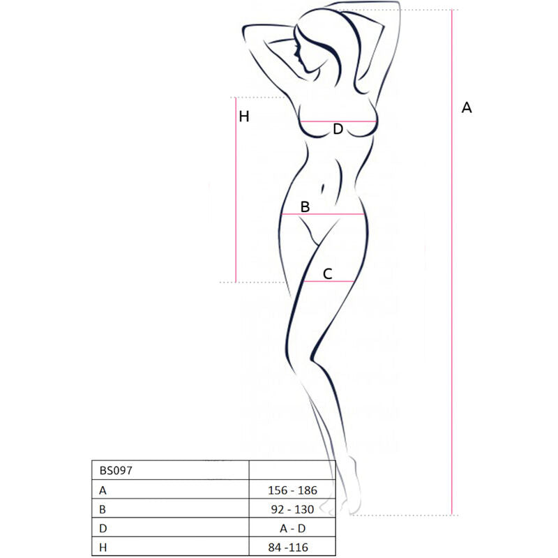 PASIÓN - BS097 BODYSTOCKING NEGRO TALLA ÚNICA