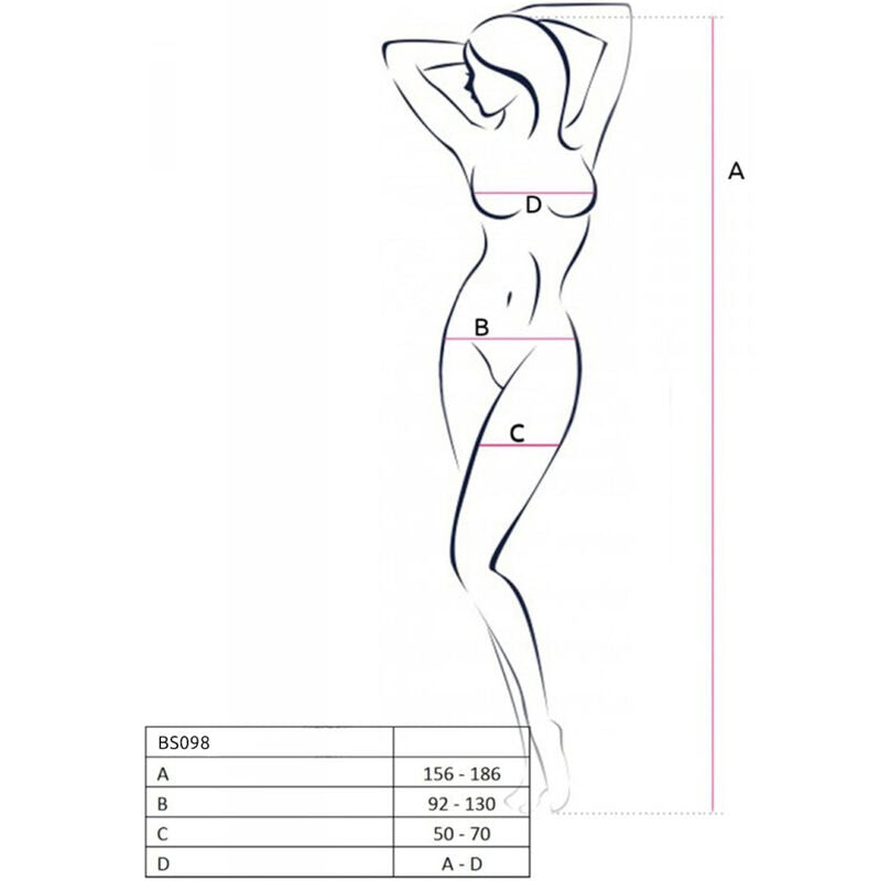 PASIÓN - BS098 BODYSTOCKING NEGRO TALLA ÚNICA