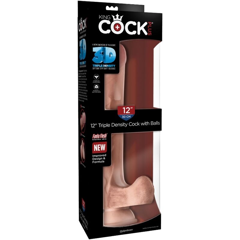 KING COCK - PÉNIS RÉALISTE AVEC COUILLES 3D 24,8 CM LÉGER