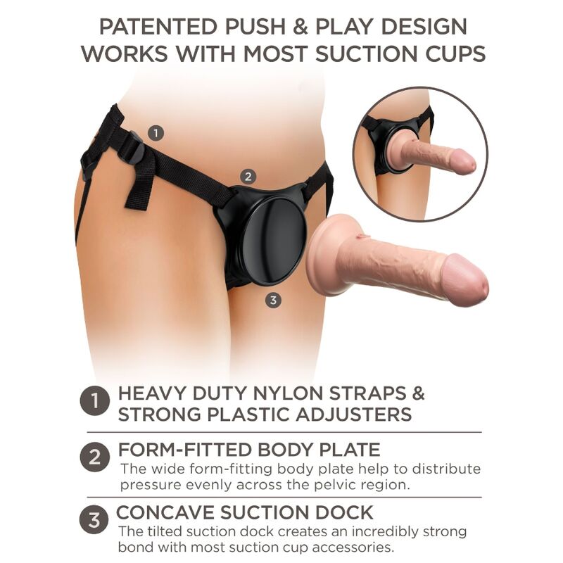 KING COCK - ARNÉS AJUSTABLE ELITE CON DILDO 15,2 CM PARA PRINCIPIANTES