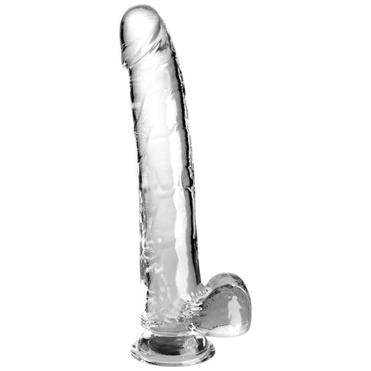 KING COCK - DILDO TRANSPARENTE CON TESTICULOS 24.8 CM TRANSPARENTE