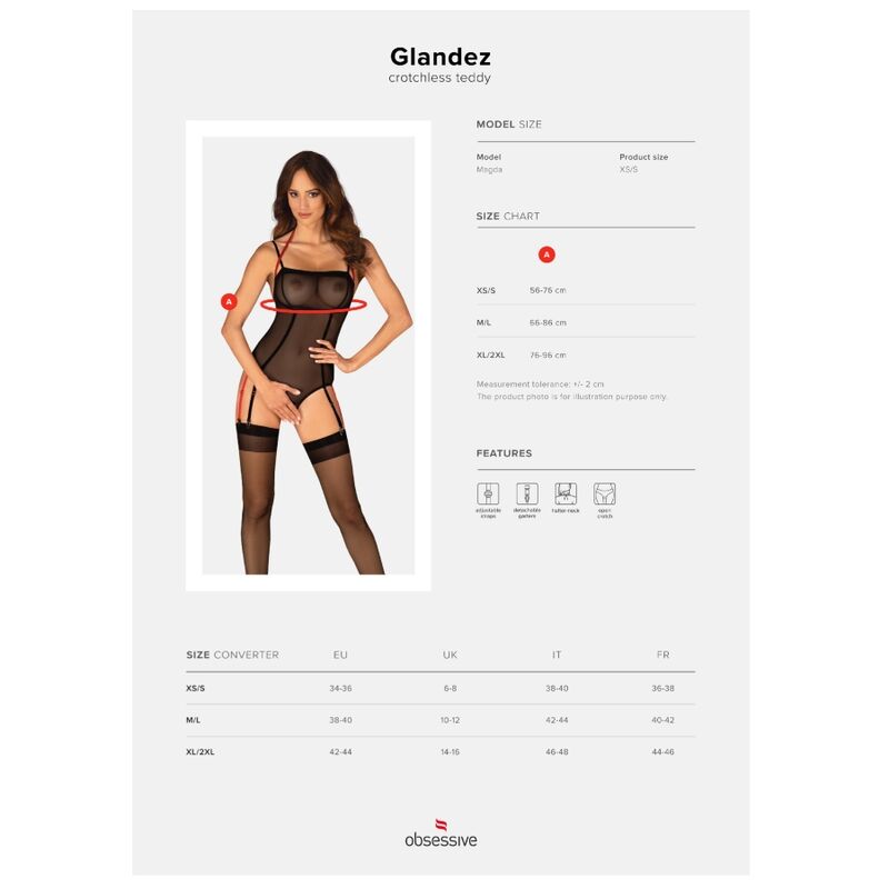 OBSESSIVE - GLANDEZ TEDDY SIN ENTREPIERNA XL/XXL