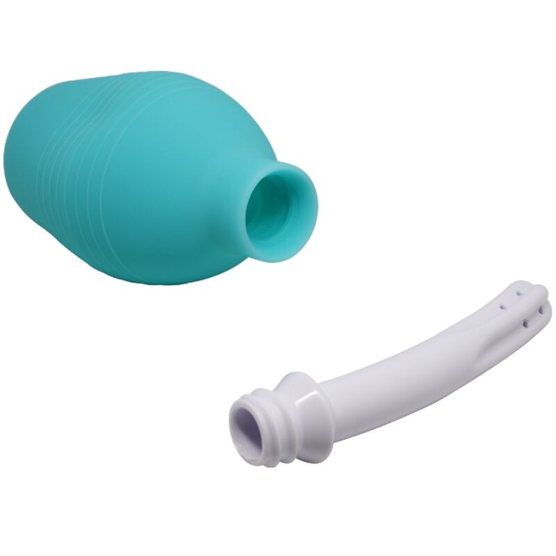 MR PLAY - DUCHA ANAL DE GOMA AZUL CON PERA