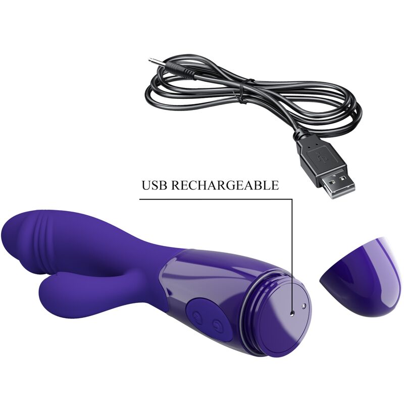 PRETTY LOVE - VIBRADOR JUVENIL SNAPPY Y ESTIMULADOR DEL PUNTO G VIOLETA