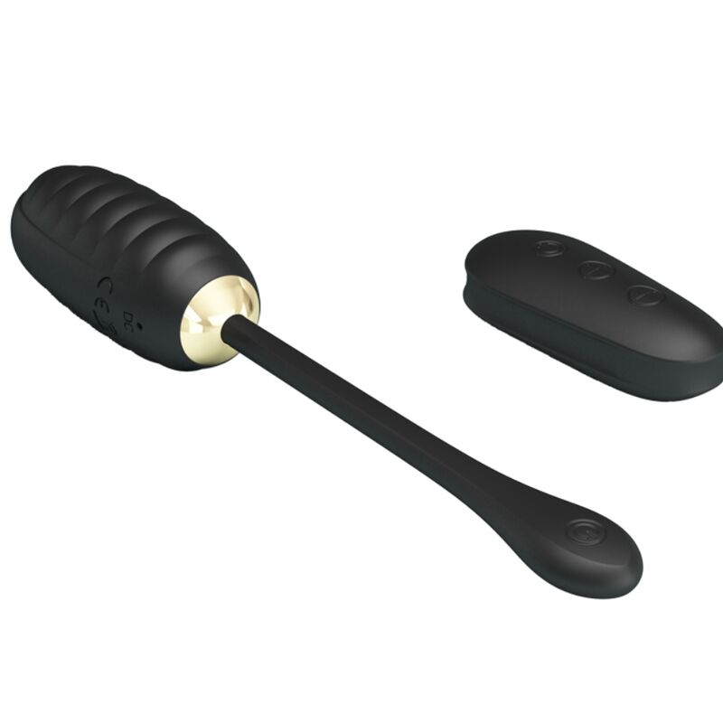 PRETTY LOVE - ŒUF VIBRANT RECHARGEABLE DE LUXE DOREEN NOIR TÉLÉCOMMANDE