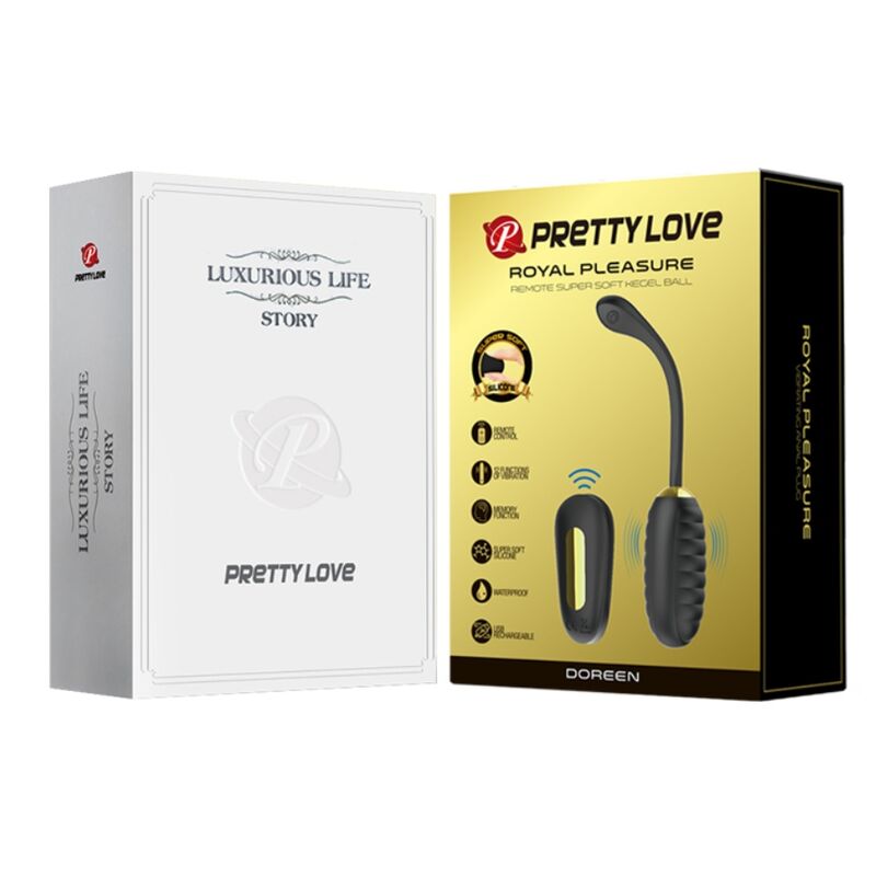 PRETTY LOVE - ŒUF VIBRANT RECHARGEABLE DE LUXE DOREEN NOIR TÉLÉCOMMANDE