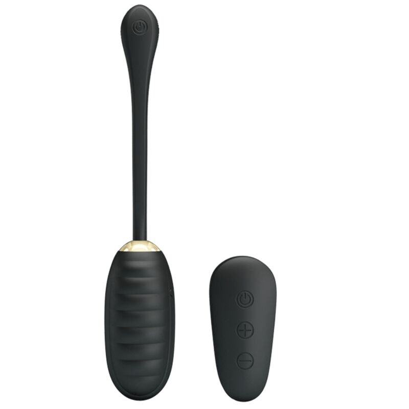 PRETTY LOVE - ŒUF VIBRANT RECHARGEABLE DE LUXE DOREEN NOIR TÉLÉCOMMANDE