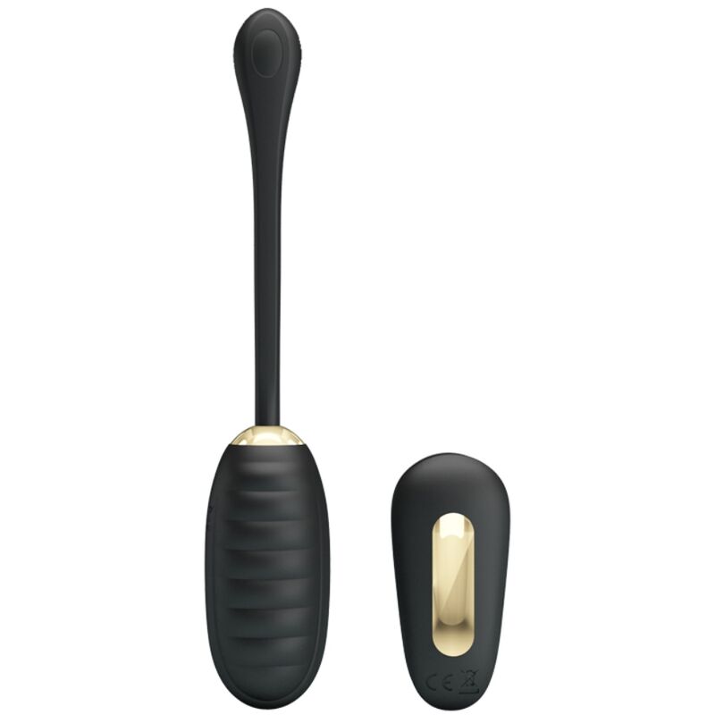 PRETTY LOVE - ŒUF VIBRANT RECHARGEABLE DE LUXE DOREEN NOIR TÉLÉCOMMANDE