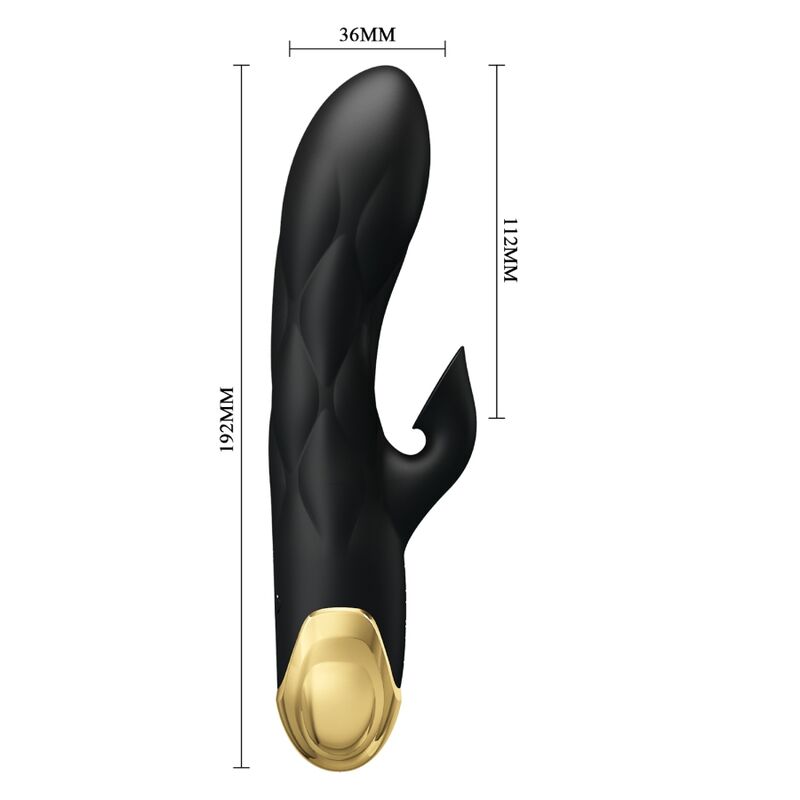 PRETTY LOVE - VIBRATEUR DE LUXE NOIR RECHARGEABLE PLAQUÉ OR