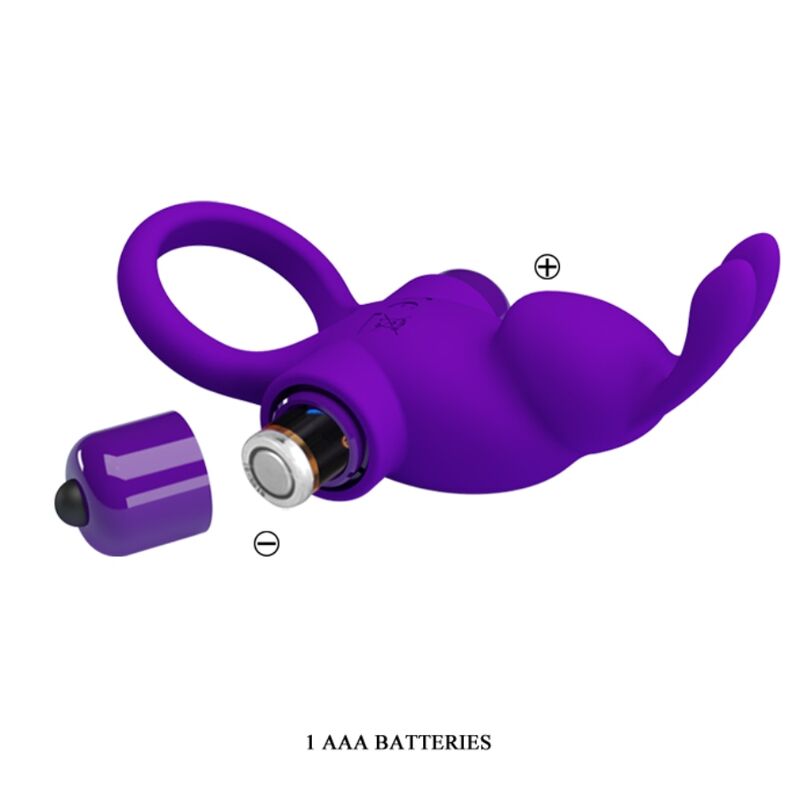 PRETTY LOVE - ANILLO VIBRADOR CONEJO PARA PENE MORADO