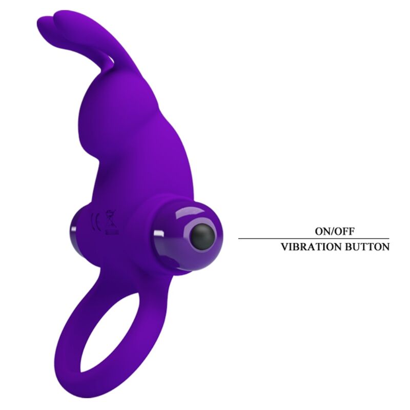 PRETTY LOVE - ANILLO VIBRADOR CONEJO PARA PENE MORADO