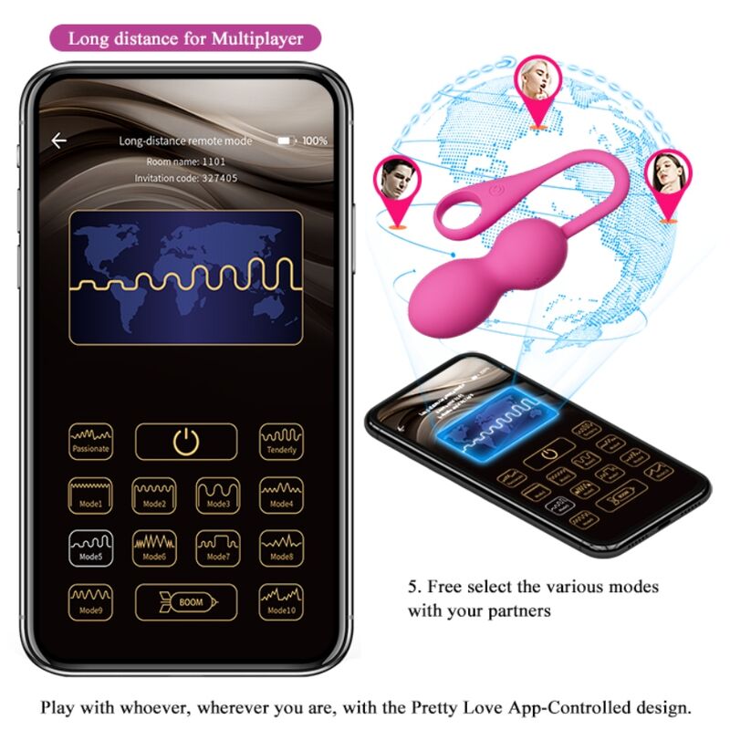 PRETTY LOVE - BOLAS VIBRATORIAS RECARGABLES ROSAS ELVIRA