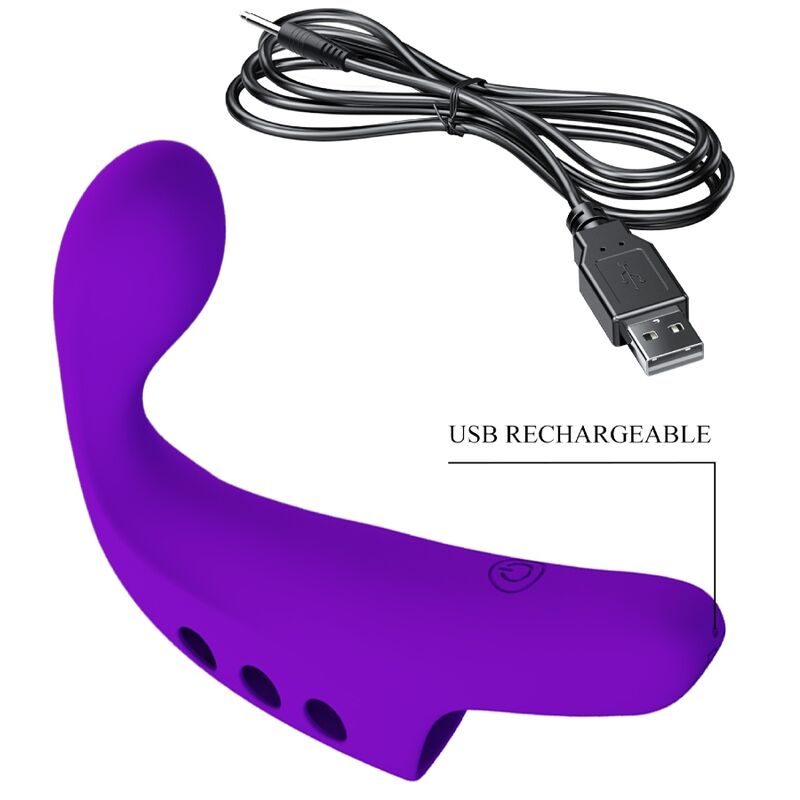 PRETTY LOVE - VIBRADOR DE DEDO RECARGABLE GORGON PÚRPURA