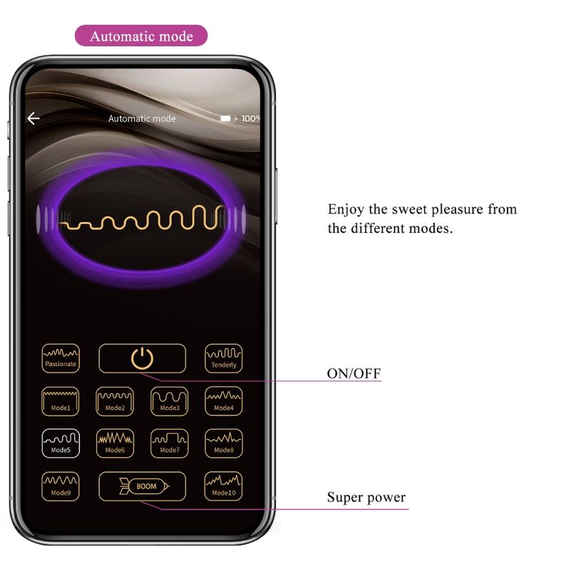 PRETTY LOVE - HUEVO VIBRADOR NYMPH CONTROLADO POR APLICACIÓN MORADO