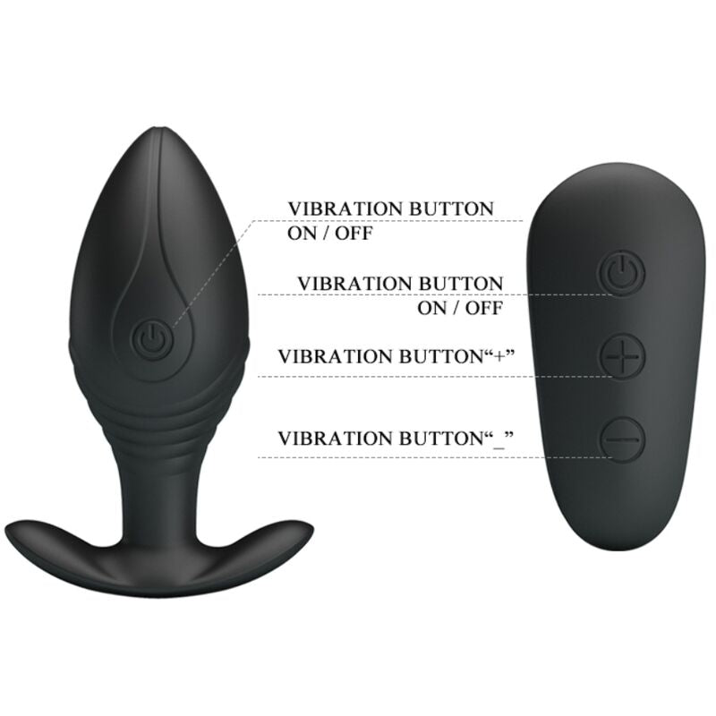 PRETTY LOVE - VIBRADOR ANAL REGINA RECARGABLE NEGRO