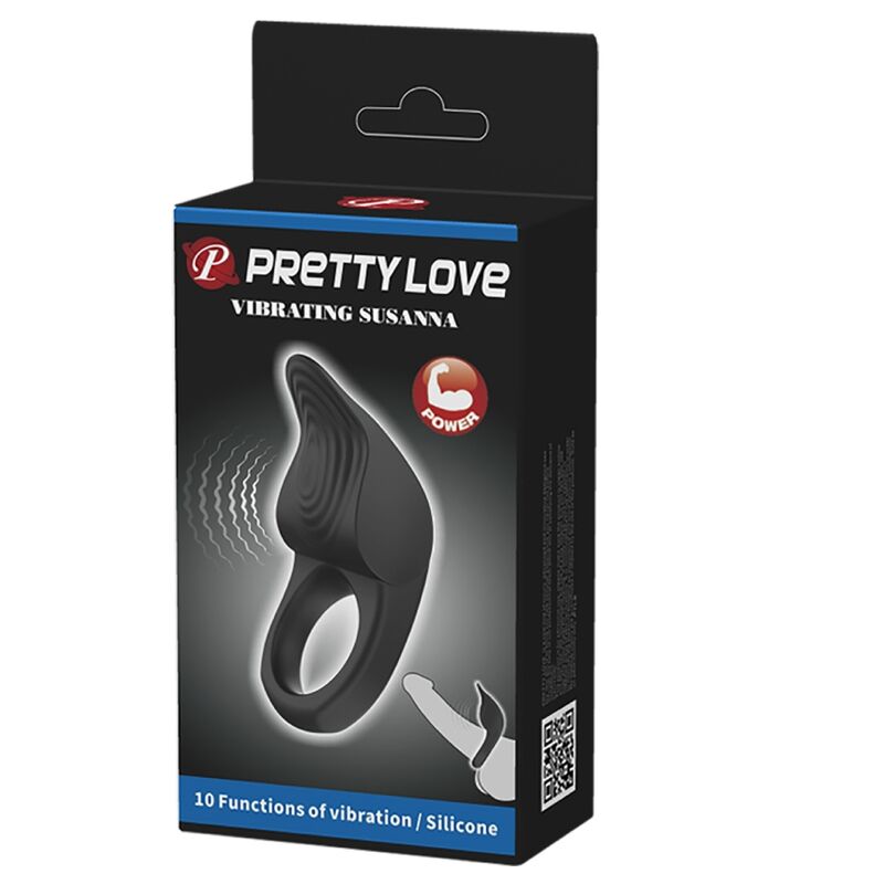 PRETTY LOVE - ANILLO VIBRADOR PARA EL PENE SUSANNA NEGRO