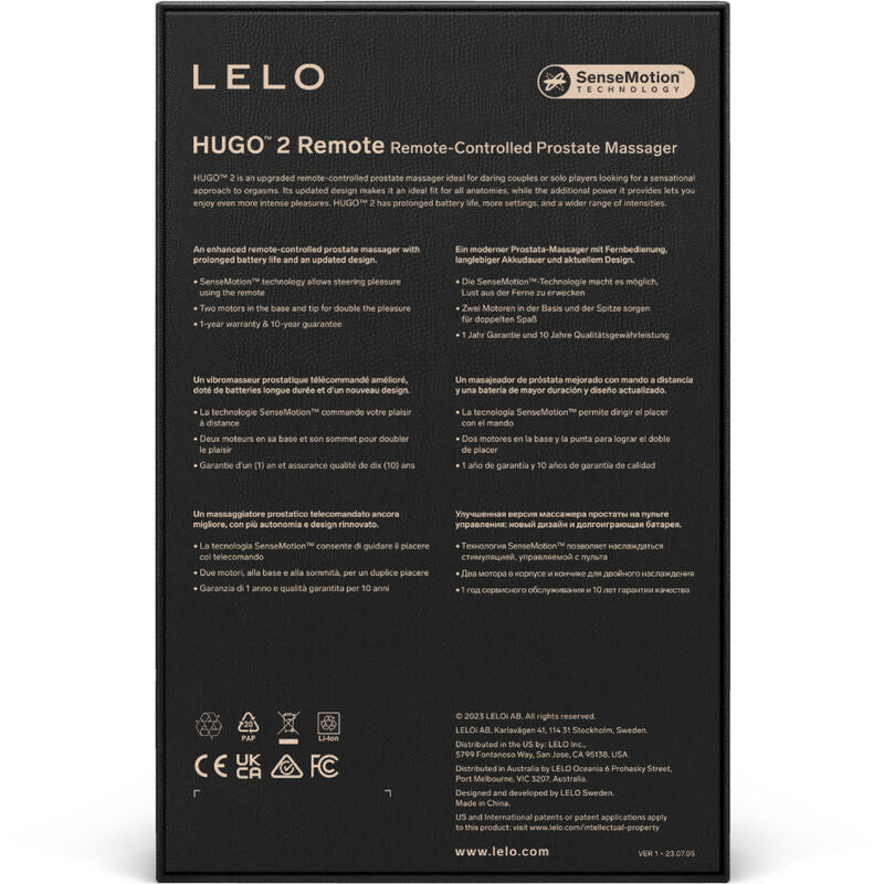 LELO - HUGO 2 GREEN MASAJEADOR DE PRÓSTATA CON CONTROL REMOTO