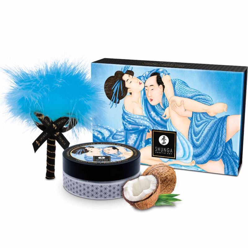 SHUNGA - KIT DE POLVO DE MASAJE DE COCO COMESTIBLE