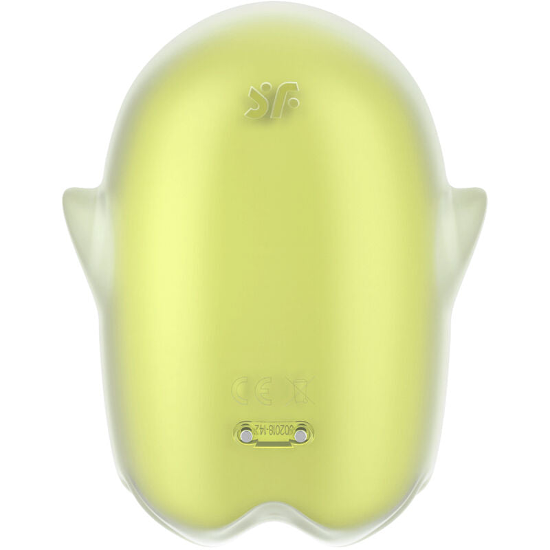 SATISFYER - VIBRADOR Y PULSO DE AIRE GHOST BRILLANTE AMARILLO