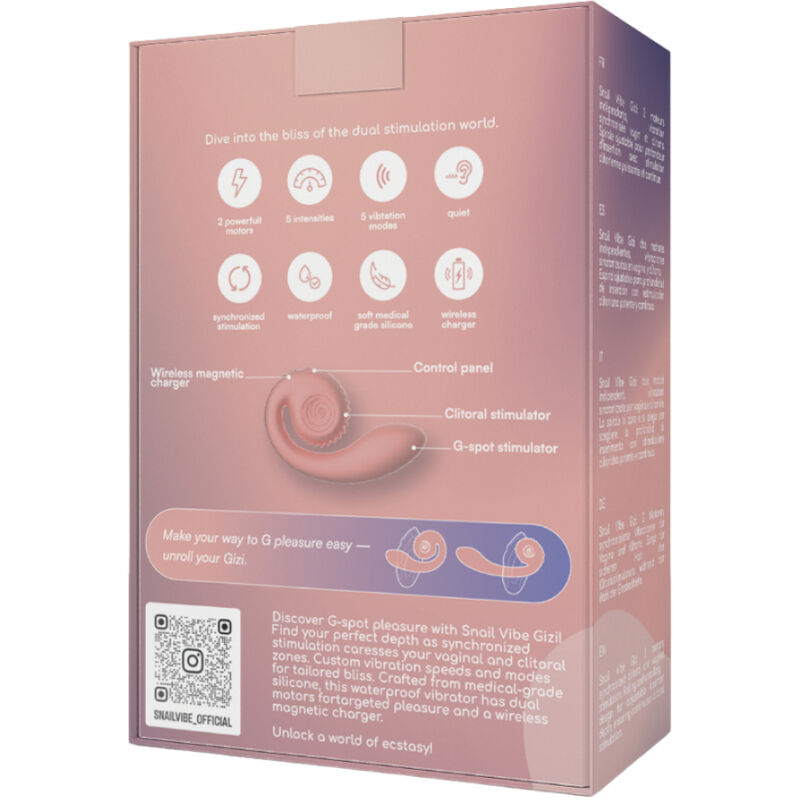 VIBRADOR DE CARACOL - ESTIMULADOR DOBLE GIZI ROSA