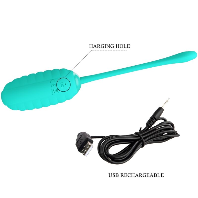 PRETTY LOVE - HUEVO VIBRADOR RECARGABLE KIRK VERDE AGUA