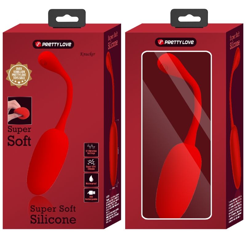 PRETTY LOVE - HUEVO VIBRADOR RECARGABLE KNUCKER ROJO