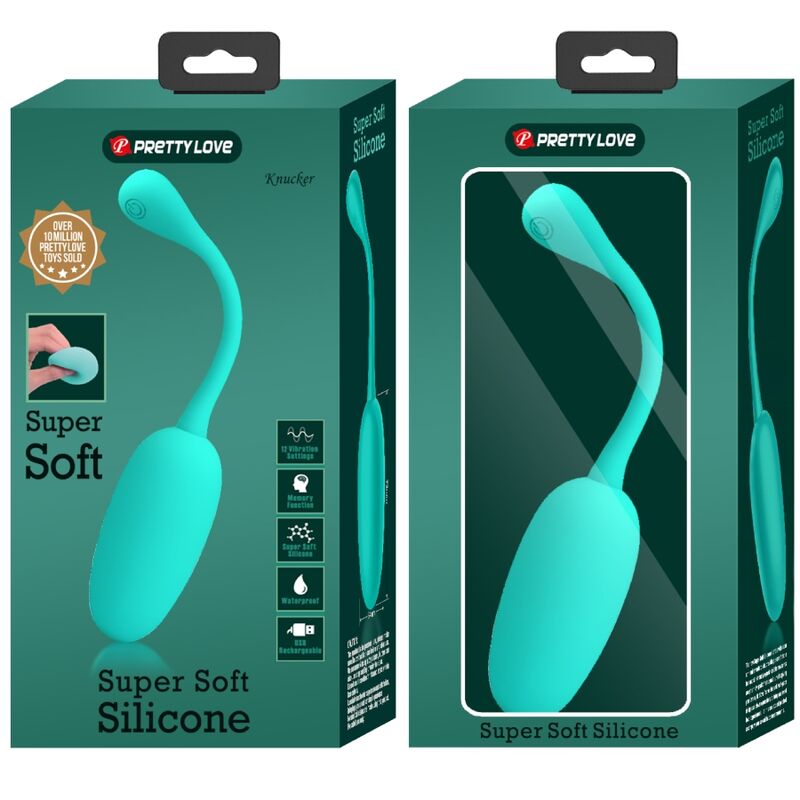 PRETTY LOVE - HUEVO VIBRADOR RECARGABLE KNUCKER WATER GREEN