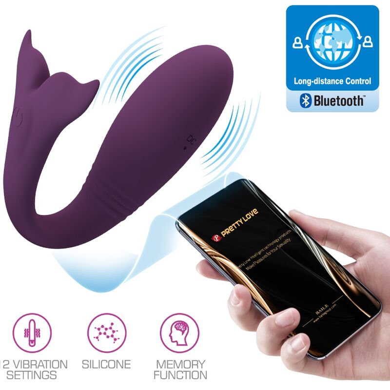 PRETTY LOVE - VIBRADOR JAYLEEN CON CONTROL REMOTO, COLOR MORADO