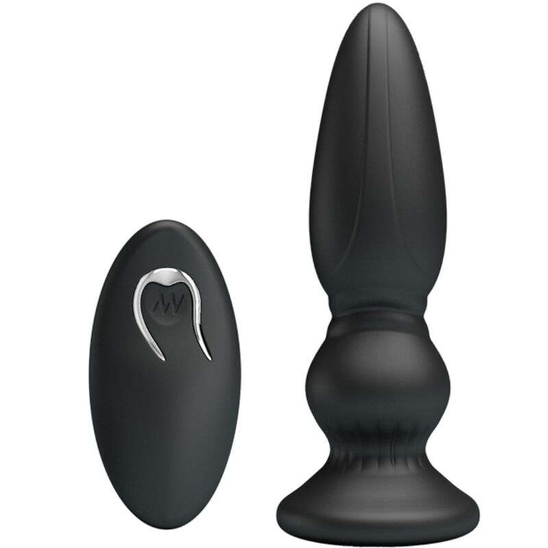 MR PLAY - POTENTE VIBRADOR CONTROL REMOTO PLUG ANAL NEGRO