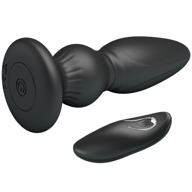 MR PLAY - POTENTE VIBRADOR CONTROL REMOTO PLUG ANAL NEGRO