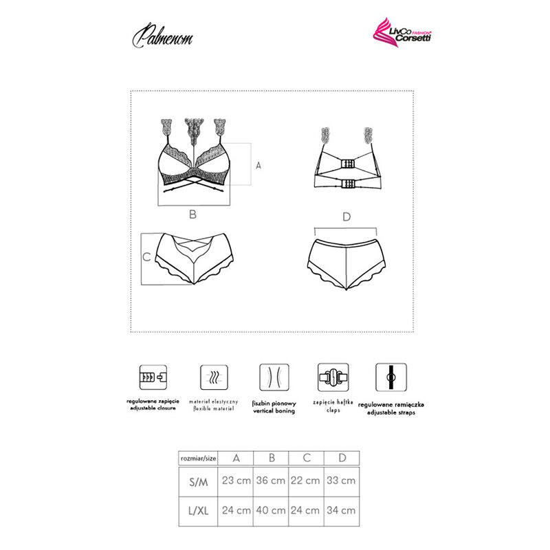 LIVCO CORSETTI FASHION - PALMENOM LC 90614 SUJETADOR + BRAGUITA NEGRO