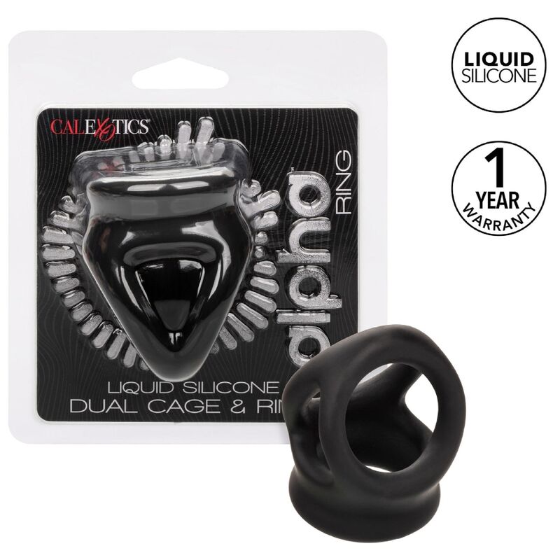 CALEXOTICS - ANILLO DE JAULA DOBLE ALPHA NEGRO