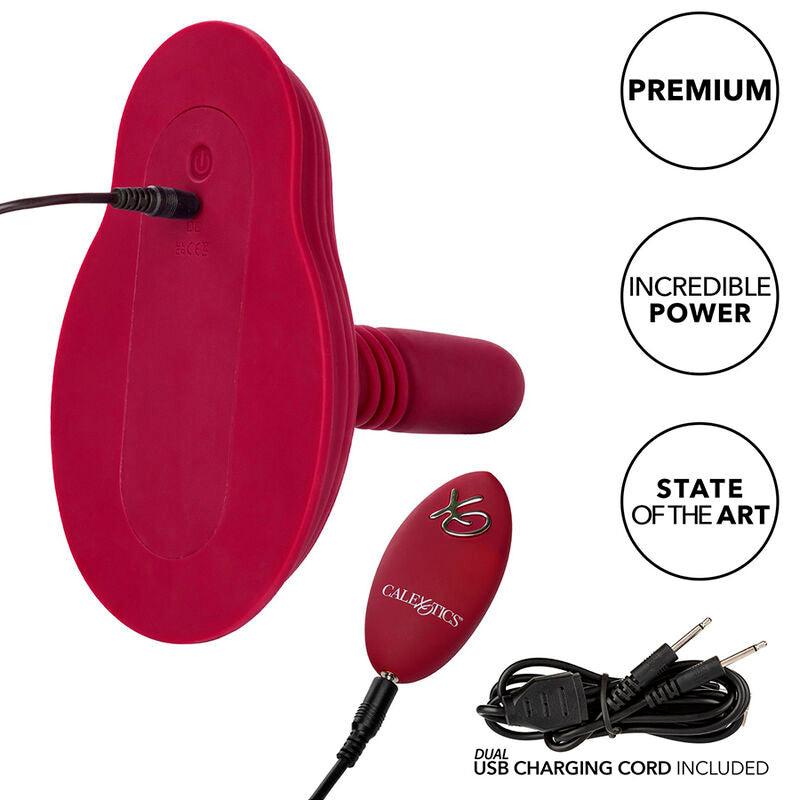 CALEXOTICS - MASAJEADOR DE JINETE DOBLE MOTOR CONTROL REMOTO ROJO