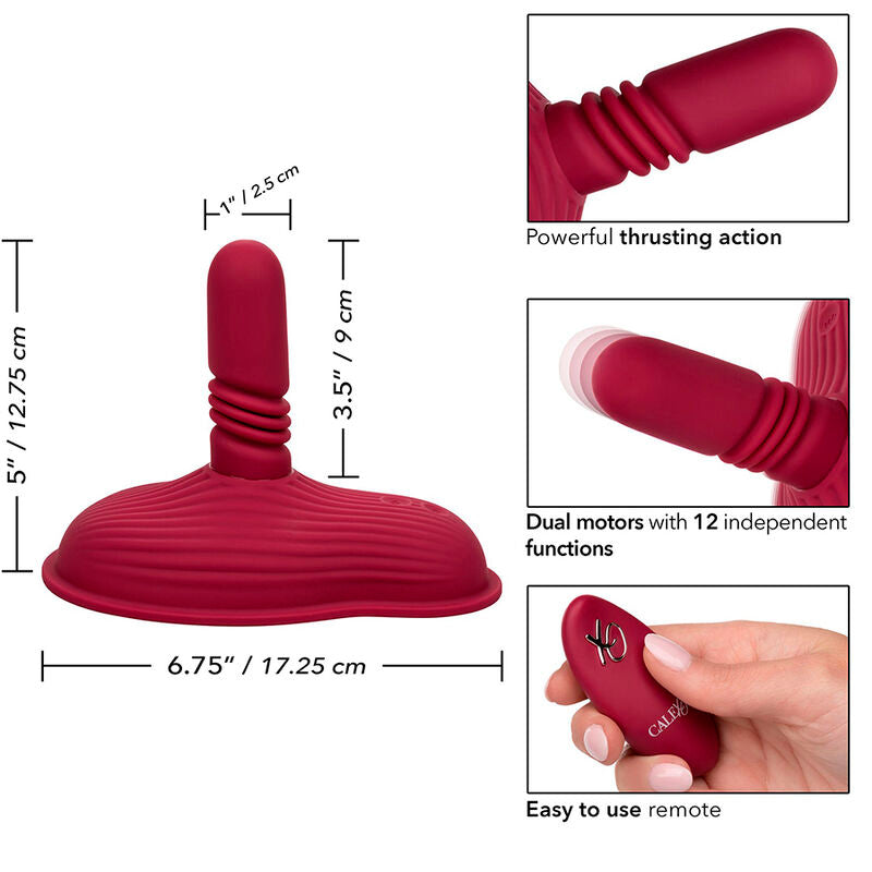 CALEXOTICS - MASAJEADOR DE JINETE DOBLE MOTOR CONTROL REMOTO ROJO