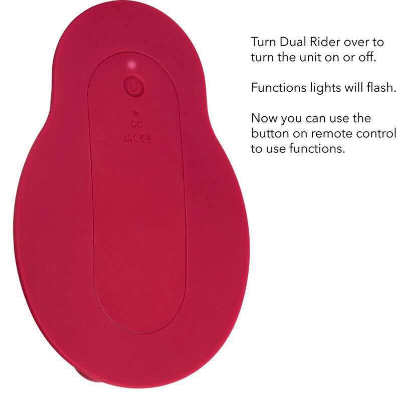 CALEXOTICS - MASAJEADOR DE JINETE DOBLE MOTOR CONTROL REMOTO ROJO
