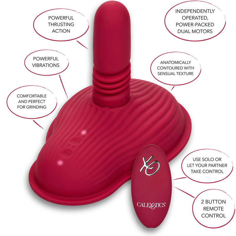 CALEXOTICS - MASAJEADOR DE JINETE DOBLE MOTOR CONTROL REMOTO ROJO