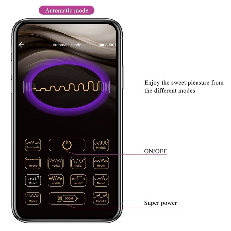 PRETTY LOVE - BAIRD PUNTO G 12 VIBRACIONES RECARGABLE LILA APP