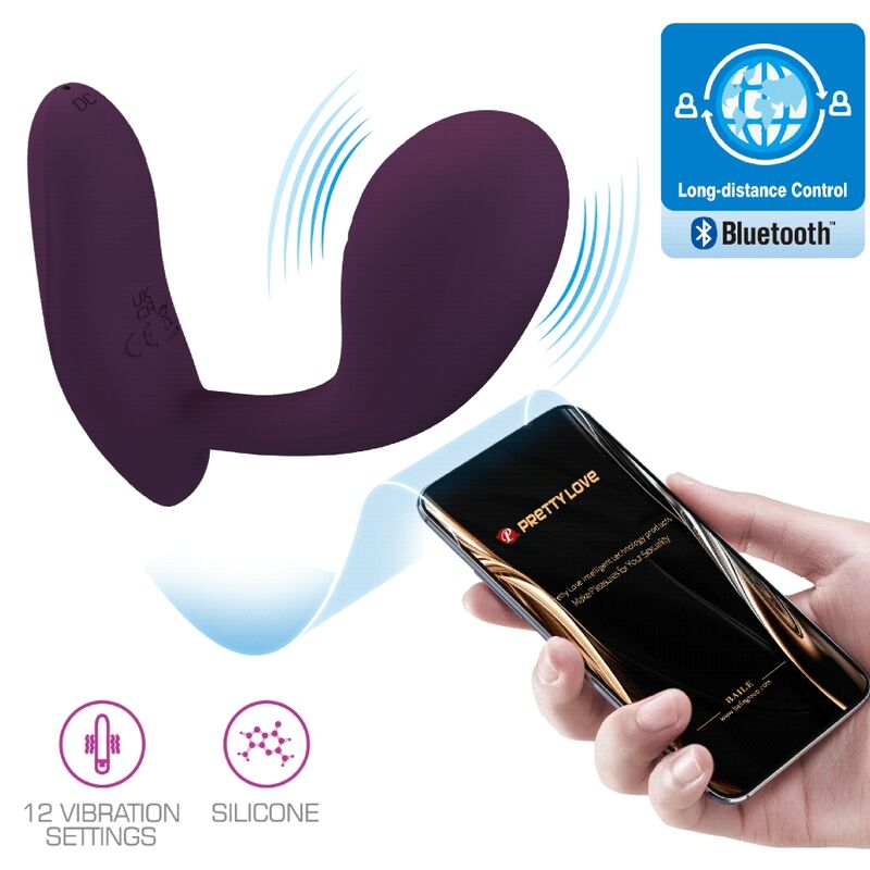 PRETTY LOVE - BAIRD PUNTO G 12 VIBRACIONES RECARGABLE LILA APP