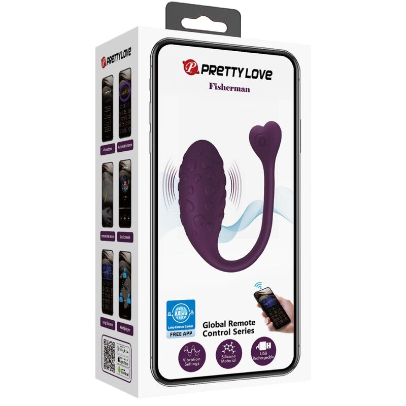 PRETTY LOVE - HUEVO VIBRADOR CONTROLADO POR APP FISHERMAN LILA