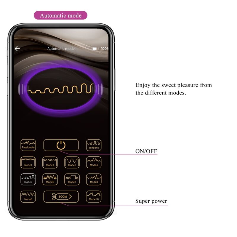 PRETTY LOVE - HUEVO VIBRADOR CONTROLADO POR APP FISHERMAN LILA
